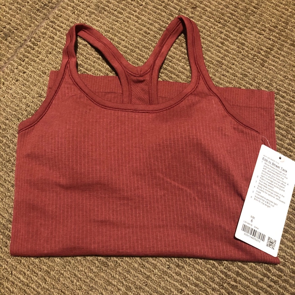 NWT lululemon ebb to street tank